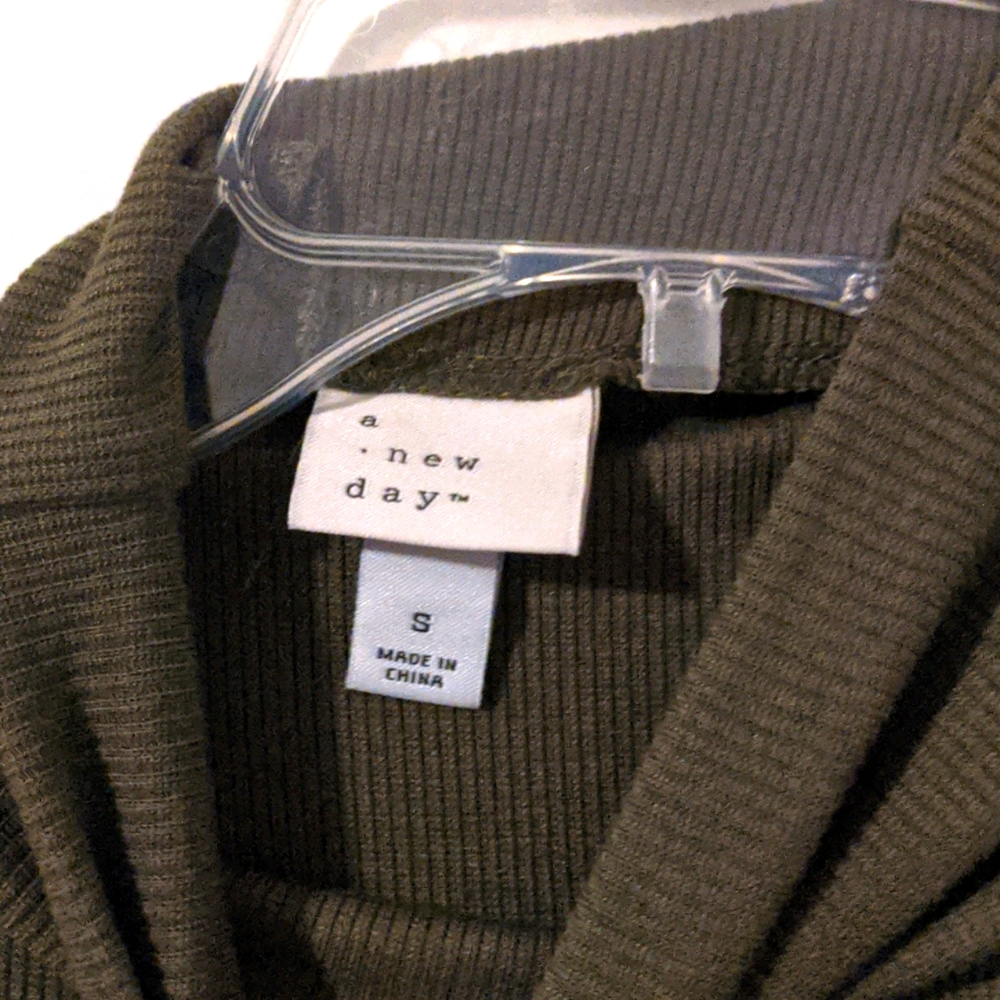 Olive mock turtleneck dress